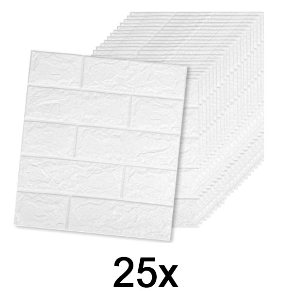 5x (5 komada) Samolepljiva tapeta sa motivom 3D cigle | BRICKSBY